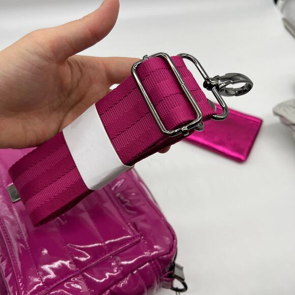 Think Royln Margo Crossbody w Crinkle Metallic Luxe Wallet Pink Color - Picture 12 of 16